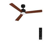CREATE / WIND MODERN M/Ventilateur de plafond avec lumière noir bois sombre avec télécommande / 40W, Lumière LED 3 températures, Ø132 cm, 6 vitesses, fonction été-hiver.
