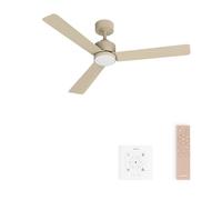 CREATE / WIND MODERN M/Ventilateur de plafond avec lumière sable avec contrôleur mural et télécommande / 40W, Lumière LED 3 températures, Ø132 cm, programmable, 6 vitesses, fonction été-hiver.