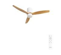 CREATE Ventilateur de plafond WIND CALM CONCRETE 40W Ø132 cm 100 % bois Silencieux Télécommande