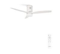 CREATE / WINDCALM M/Ventilateur de plafond ABS avec lumière et télécommande blanc / 40W, Silencieux, Ø132 cm, 6 vitesses, minuterie, été-hiver, double hauteur