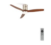CREATE / WINDCALM M/Ventilateur de plafond ABS avec lumière niquel pales effet bois foncé/Silencieux, minuterie, Puissance, 40W, Ø132 cm