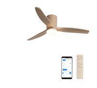 CREATE / WINDCALM M/Ventilateur de plafond ABS avec lumière sable, avec WiFi et télécommande / 40W, Silencieux, Ø132 cm, 6 vitesses, 3 températures de lumière, minuterie, fonction été-hiver
