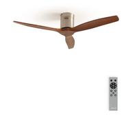 CREATE / WINDCALM M/Ventilateur de plafond ABS niquel pales effet bois foncé / 40W, Silencieux, minuterie, puissance, Ø132 cm