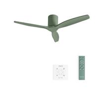 CREATE / WINDCALM M/Ventilateur de plafond ABS vert sauge avec contrôleur et télécommande / 40W, Minuterie Ø132 cm, 6 vitesses, fonction été-hiver