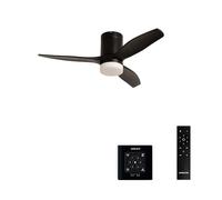CREATE / WINDCALM S/Ventilateur de plafond ABS noir lumière avec contrôleur et télécommande/Silencieux, Ø112 cm, 6 vitesses, 3 températures, fonction été-hiver