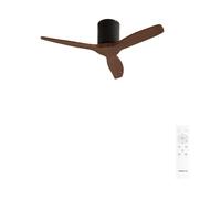 CREATE / WINDCALM S/Ventilateur de plafond ABS noir pales effet bois foncé avec télécommande/Silencieux, Ø112 cm, 6 vitesses, minuterie, función été-hiver