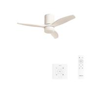 CREATE / WINDCALM S/Ventilateur plafond ABS lumière blanc + contrôleur, télécommande / 40W, Silencieux, Ø112 cm, 6 vitesses, 3 températures lumière, minuterie, fonction été-hiver