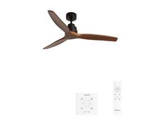 CREATE / WINDSTYLANCE M/Ventilateur ABS noir pales effet bois foncé + contrôleur, télécommande / 40W, Silencieux, Ø132 cm, 6 vitesses, minuterie, été-hiver, double hauteur