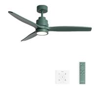 CREATE / WINDSTYLANCE M/Ventilateur de plafond ABS avec lumière verte sage avec contrôleur mural et télécommande / 40 W, silencieux, Ø132 cm, 6 vitesses, minuteur, été-hiver, double hauteur