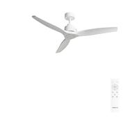 CREATE / WINDSTYLANCE M/Ventilateur de plafond en ABS blanc avec télécommande / 40 W, silencieux, Ø 132 cm, 6 vitesses, minuterie, mode été-hiver, double hauteur, moteur DC