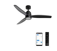 CREATE / WINDSTYLANCE M/Ventilateur plafond ABS lumière noir Wifi + télécommande / 40W, Silencieux, Ø132 cm, 6 vitesses, minuterie, été-hiver, double hauteur