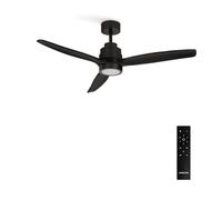CREATE / WINDSTYLANCE NATURAL WOOD S/Ventilateur de plafond avec lumière noir avec télécommande / 40W, Silencieux, Ø112 cm, 6 vitesses, minuteur, fonction été-hiver, double hauteur