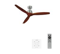 CREATE / WINDSTYLANCE NATURAL WOOD/Ventilateur de plafond avec lumière avec télécommandee, niquel pales en bois foncé / 40W, silencieux, Ø132 cm, 6 vitesses, programmable moteur