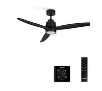 CREATE / WINDSTYLANCE NATURAL WOOD/Ventilateur de plafond avec lumière, contrôleur murale et télécommand, noir / 40W, silencieux, Ø132 cm, 6 vitesses, programmable, fonction été-hiver