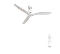 CREATE / WINDSTYLANCE NATURAL WOOD/Ventilateur de plafond avec télécommande, blanc / 40W, Silencieux, Ø132 cm, 6 vitesses, minuterie, été-hiver, double hauteur