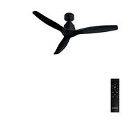 CREATE / WINDSTYLANCE NATURAL WOOD/Ventilateur de plafond avec télécommande, noir / 40W, silencieux, Ø132 cm, 6 vitesses, programmable, fonction été-hiver