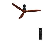 CREATE / WINDSTYLANCE NATURAL WOOD/Ventilateur de plafond avec télécommande, noir pales bois foncé / 40W, silencieux, Ø132 cm, 6 vitesses, programmable, fonction été-hiver
