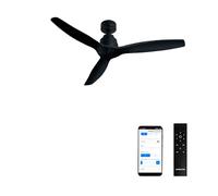 CREATE / WINDSTYLANCE NATURAL WOOD/Ventilateur de plafond avec Wifi et télécommande, noir / 40W, silencieux, Ø132 cm, 6 vitesses, programmable, fonction été-hiver