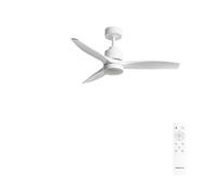 CREATE WINDSTYLANCE S/Ventilateur de plafond ABS avec lumière blanche avec télécommande, 40 W, silencieux, Ø112 cm, 6 vitesses, minuteur, été-hiver, double hauteur, moteur DC