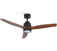 CREATE / WINDSTYLANCE/Ventilateur de plafond avec télécommande, noir pales bois foncé / 40W, silencieux, Ø132 cm, 6 vitesses, programmable, fonction été-hiver