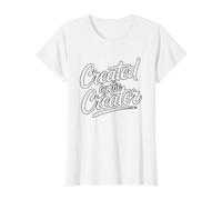 Created by The Creator T-Shirt Graphique avec Valeur, Femme, Blanc, XS