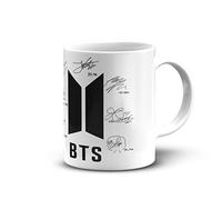 Createe BTS Bangtan Boys Mug avec autographes en céramique pour café, lait, thé, capacité 350 ml