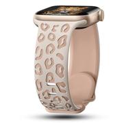 CreateGreat Bracelets léopard gravés compatibles avec Apple Watch Band 41mm 40mm 38mm Femmes, Bracelet de sport guépard en silicone souple bicolore pour iWatch Series 10 9 8 7 6 5 4 3 2 SE Ultra.SL&MT