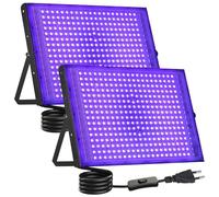 CREATESTAR Lumière Noire LED 300W lot de 2, Projecteur lumière noire UV, étanche IP66 Projecteur UV LED pour fête lumineuse Affiche fluorescente Bar Disco Halloween éclairage de scène