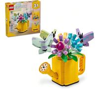 Créateur 3 en 1 Fleurs dans un arrosoir Jouet de construction Ensemble de fleurs, se transforme d'un arrosoir en bottes de pluie en 2 oiseaux sur un perchoir, jouet animal amusant pour les enfants, jo