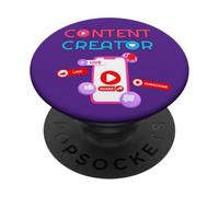 Créateur de Contenu Influenceur des réseaux Sociaux Cadeau Amusant PopSockets PopGrip Adhésif