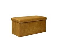 Atmosphera – Pouf pliant double Lilou en velours 76x38 cm Jaune ocre