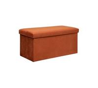 Atmosphera - Pouf pliant double "Lilou" - velours 76x38 cm - ambre