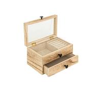 Atmosphera – Boîte à bijoux Inuit Dreams en bois 19 cm beige