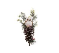 Créateur d'intérieur - Branche Tige Déco de Noël Hibou 75cm Marron