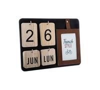 Calendrier perpétuel French style - Noir/beige/marron - L 22 x H 30 cm
