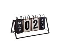 Créateur d'intérieur - Calendrier Vintage en Métal Perpétuel 27cm Noir