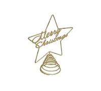 Créateur d'intérieur - Cimier de Sapin Pailleté "Merry Christmas" 22cm Or
