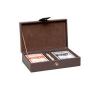 Atmosphera Créateur d'intérieur - Coffret Jeu de Cartes "Jule" 19cm Marron G