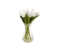 Atmosphera Créateur d'intérieur - Composition Artificielle de Tulipes "Hector" 28cm Blanc Blanc G