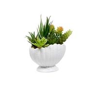 Créateur d'intérieur - Composition Artificielle Pot Coquillage "Ocea" 20cm Blanc