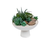 Composition plantes grasses artificielles H20cm blanc - Atmosphera Créateur d'intérieur