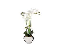 Atmosphera Orchidée artificielle vase céramique argent H53 cm