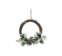 Atmosphera Créateur d'intérieur - Couronne de Noël Enneigée "Branches" 28cm Multicolore Multicolore G