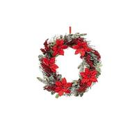 Créateur d'intérieur - Couronne de Noël Poinsettia Soir 50cm Rouge