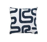 Atmosphera – Coussin déco chenille Safina – 40x40 cm – Bleu Égéen