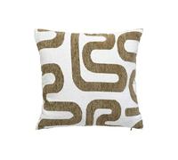 Atmosphera - Coussin Safina - Jacquard chenille déhoussable, dos en velours - Kaki 40x40 cm