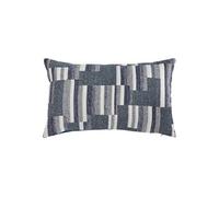 Créateur d'intérieur - Coussin Déco en Jacquard Chenillé "Calix" 30x50cm Bleu Encre