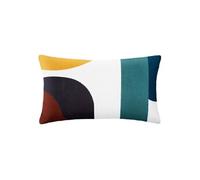 Atmosphera – Coussin déco Hary – Motifs géométriques brodés, Coton 30x50 cm – Multicolore