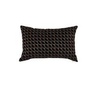 Créateur d'intérieur - Coussin Déco Jacquard "The Palm Resort" 38x58cm Noir