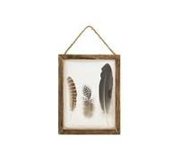 Atmosphera - Déco Murale bombée Plume Jonas Bois 20x25cm
